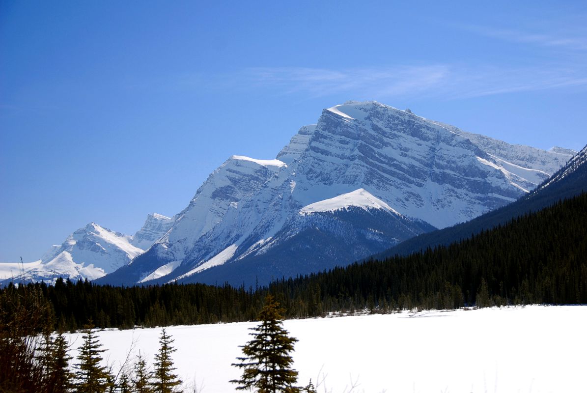 17 Mount Jimmy Simpson, Mount Patterson From Waterfowl Lake On Icefields Parkway